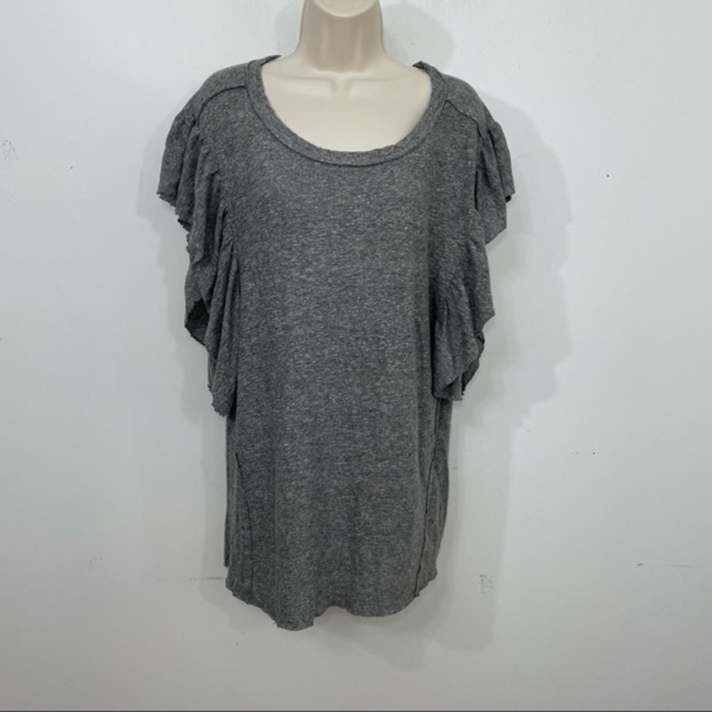 NWT Splendid flutter sleeve T-shirt gray medium